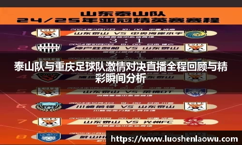 泰山队与重庆足球队激情对决直播全程回顾与精彩瞬间分析